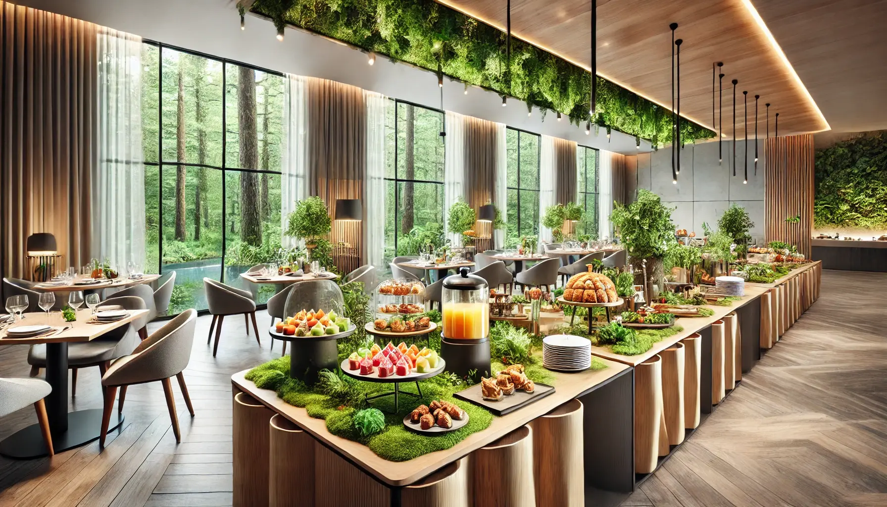 Picture of the breakfast buffet at the restaurant of the hotel